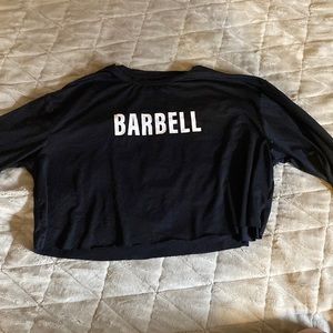 Black long sleeve workout crop top Large